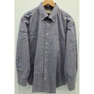 Hagen Shirt Mens XL Multicolor Gingham Check‎ Button Down Long Sleeve Carmel Fit